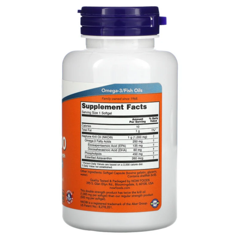 Now Foods 넵튠 크릴 1000mg 소프트젤, 1개, 60정
