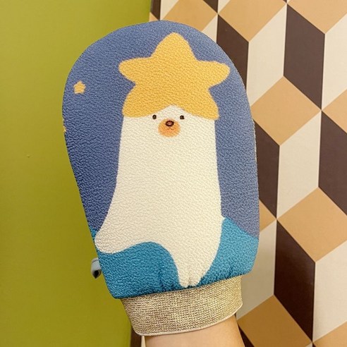 YAPOGI 때밀이 양면 때밀이 때수건 때타월 가정용 예쁜 때밀이 실용성 때밀이, 하나, 큰 흰색 스타 타올 1 팩