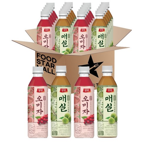 푸드스타 동원 양반 500ml 2종세트(매실차 오미자차) 각 10개 총 20개