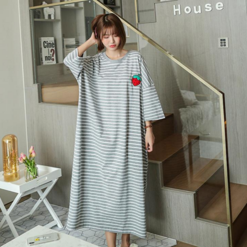 포근한 휴식, 사랑스러움 한 스푼: 호잉상점 반팔 원피스 잠옷 세트