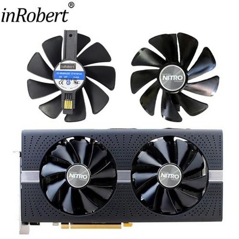 CPU쿨러 공랭쿨러 컴퓨터쿨러 95MM CF1015H12D DC 12V 팬 교체 사파이어 Radeon 니트로 RX470 RX480 RX570 4G RX 580 8Gb 그래픽 카드, 3) Blue LED 1 Pc