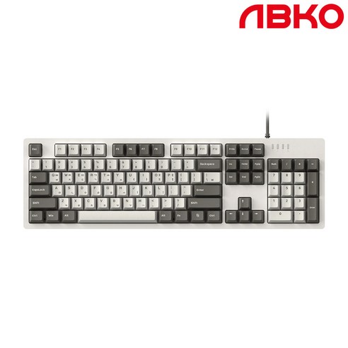 앱코 특주축 게이밍 기계식 넌클릭 유선 일반형 키보드, 베이지 + 그레이, AN04F PBT RETRO