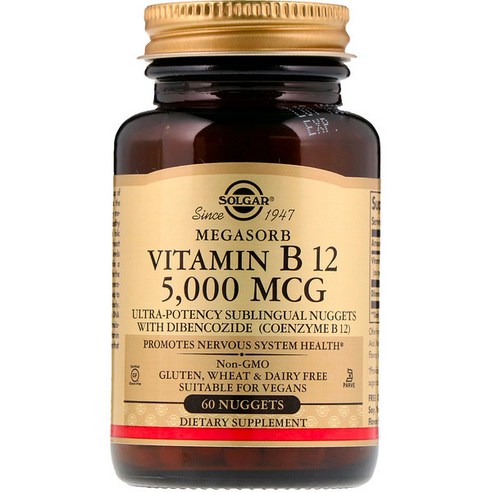 솔가 비타민 B12 5000mcg 너겟 비건, 1개, 60정