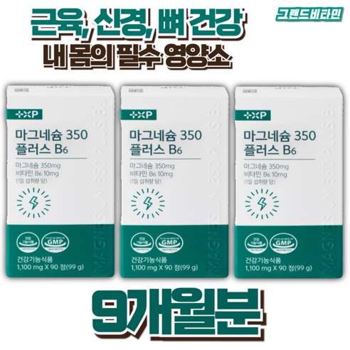 그랜드비타민 신경과 근육 기능 유지에 필요한 영양소 마그네슘, 1세트, 270정