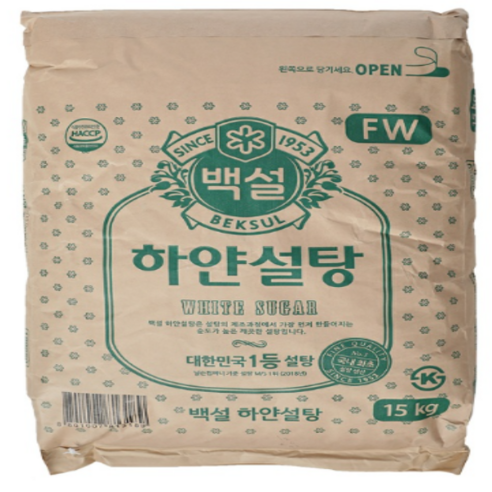 백설 하얀설탕, 15kg, 1개