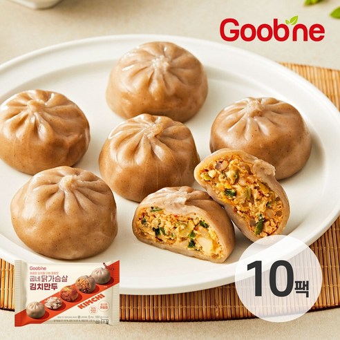 굽네 닭가슴살 김치만두, 180g, 10팩, 10개