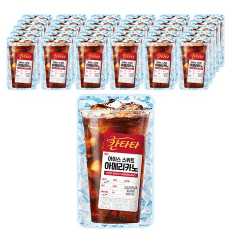 칸타타 아이스 스위트 아메리카노 제로 파우치 190ml 20+20팩, 40개