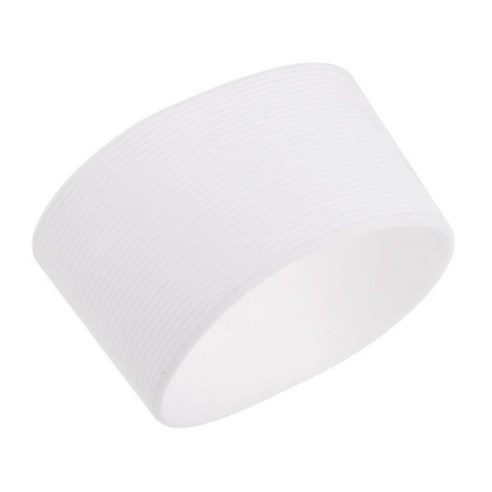 옥외 실리콘 둥근 Nonslip 물병 찻잔 컵 소매 덮개 6.5cm Dia, 화이트