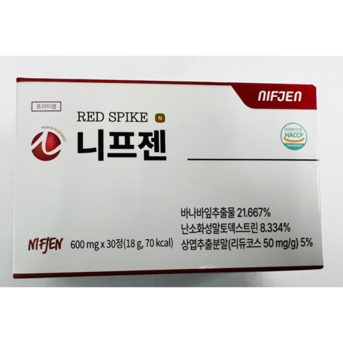 니프젠 스파이크 프리미엄 600mg 30정 1개 바나나잎 추출물