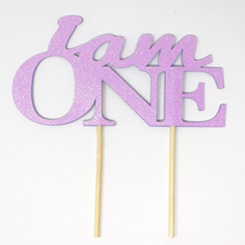 All About Details I Am One Cake Topper 1pc 1st birthday cake topper 1st birthday decoration (Glit, 1개