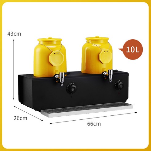 상업용 10L 커피 및 음료 보온 전기 난방 기계 – 더블 헤드 옐로우 탱크, 블랙 스틸 베이스 아웃백상품권