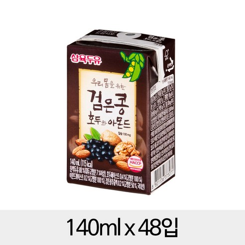삼육두유 검은콩 호두와 아몬드, 140ml, 48개