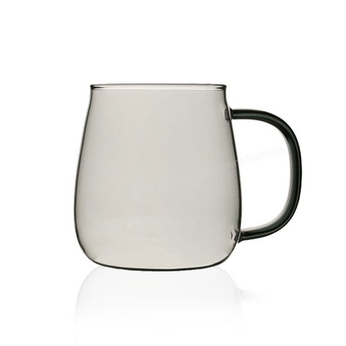 베리오 라운드 내열유리 머그컵 400ml, 그레이, 1개