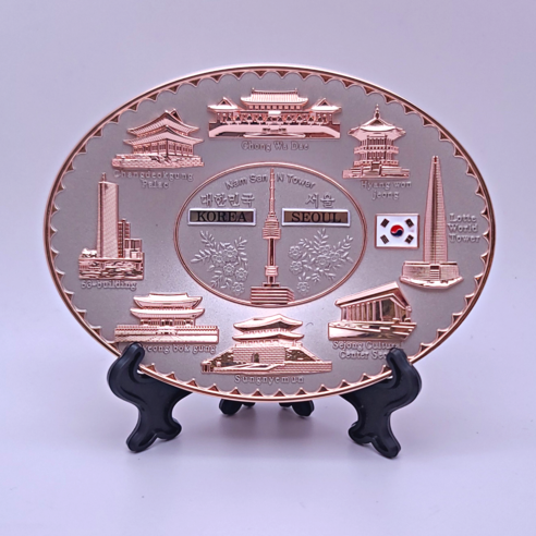 한국민예사 서울 관광지 주물 접시 벽걸이 장식 전통 관광 기념품 외국인 선물 Korean souvenir, 03 로즈골드
