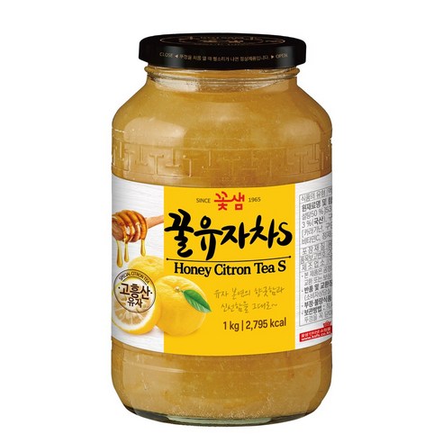 꽃샘 꿀 유자차S 1kg 액상꿀차, 1개입, 1개