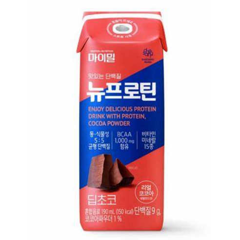 대상웰라이프 마이밀 마시는 뉴프로틴 딥초코 16팩, 190ml, 3개