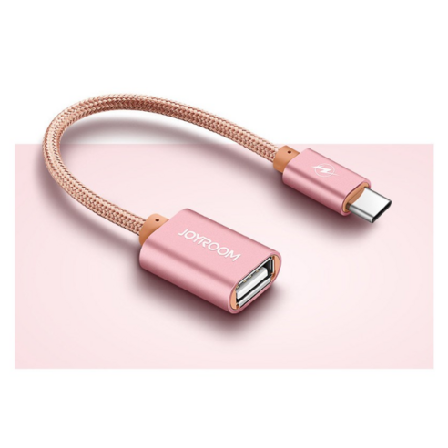케이블팟 USB 2.0 C타입 데이터 전송 OTG 젠더, 핑크, 1개, 15cm
