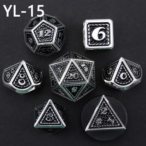 DND Dice D20 다면 주사위 금속 COC TRPG Roll20 던전앤드래곤 게임, YL-15