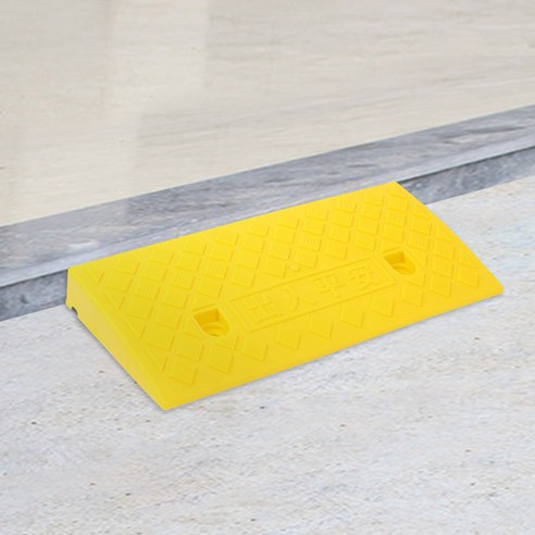 계단 문턱 휠체어 진입판 상가진입 계단받침 50x22x5cm 옐로우, 1개, 상세 참조