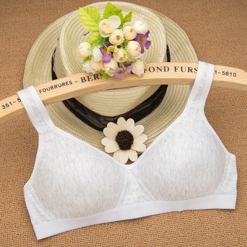 DIRUN KORELAN 편안한 비 마킹 통기성 면화 소녀 속옷 스포츠 스타일 스틸 링 고정 관념이없는 학생 브래지어 공장 자리