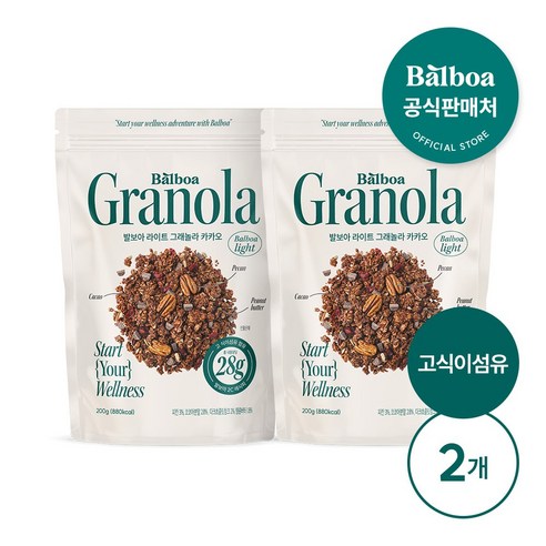 발보아 라이트 그래놀라 카카오, 2개, 200g