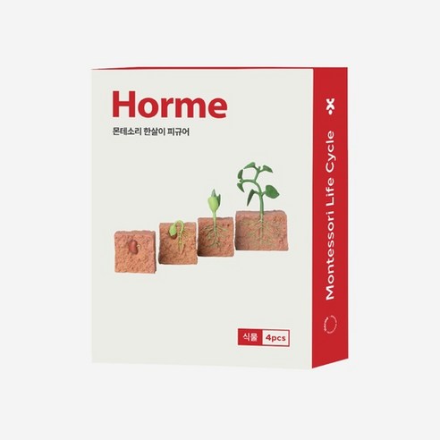 호르메 몬테소리 식물 한살이 동물피규어 4pcs, 1세트