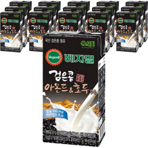 베지밀 검은콩 아몬드&호두 두유, 190ml, 72팩