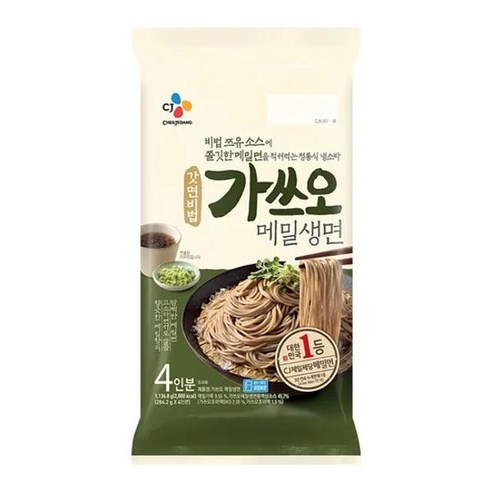 CJ 간편식사 밀키트 가쓰오메밀생면 4인분 1136.8g 캠핑음식 식사대용, 3개