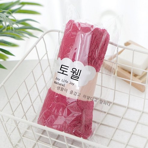 고밀 산호 벨벳 수건 비면 수건 선물 허리 봉지 수건 초유연 흡수 미용 수건 회사 복지 수건, 진홍색, 75*35