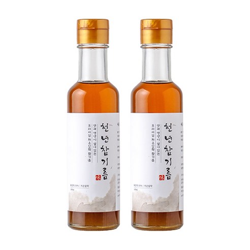 저온 압착 천연 참기름 180ml, 2개 세트 청년참기름