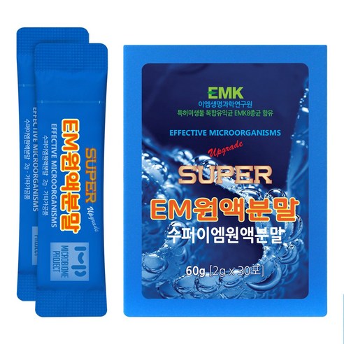 [이엠팜] 수퍼 이엠원액분말 (스틱파우치) 30포 먹는em 장내미생물 장내세균 마이크로바이옴 microbiome 장내유익균, 1개, 60g