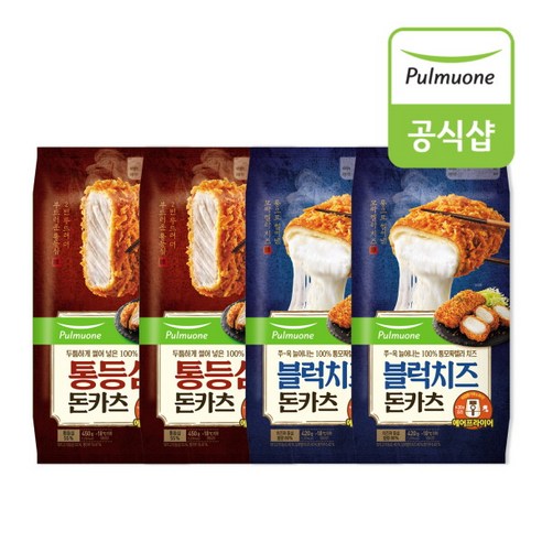 [풀무원] () 돈카츠 2종 (통등심 블럭치즈) 4봉 12팩, 12개, 구성:통등심 돈카츠 2봉+블럭치즈 돈카츠 2봉