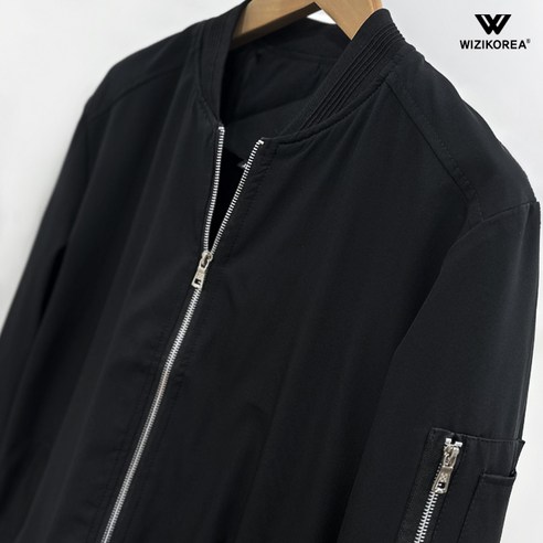위즈아이 배색 소매 지퍼 블루종 점퍼 집업 자켓 WI100J