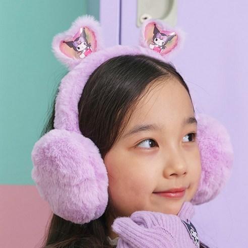 산리오 여아귀마개 접이식 털귀마개 입체 하트글리터 방한 귀마개 시나모롤 쿠로미 마이멜로디
