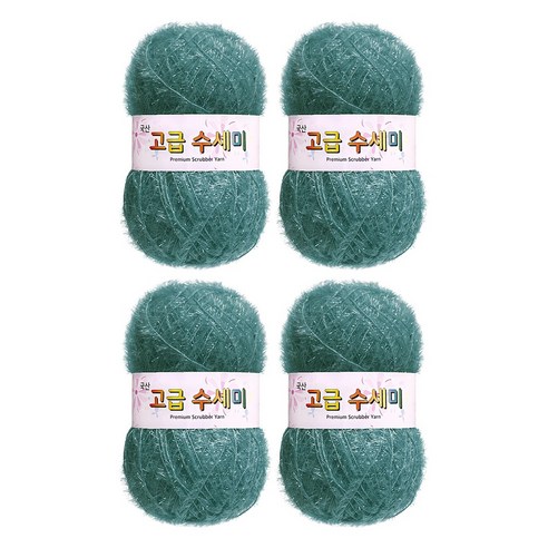 울클럽 별꽃수세미 DIY 고급수세미실 80g 4볼세트 + 동영상제공, 165민트데님