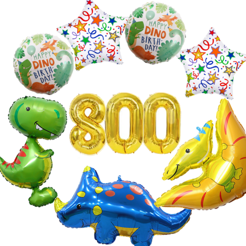 파파 파티 대형 90cm 공룡 풍선 생일 세트, 1세트, 공룡 800