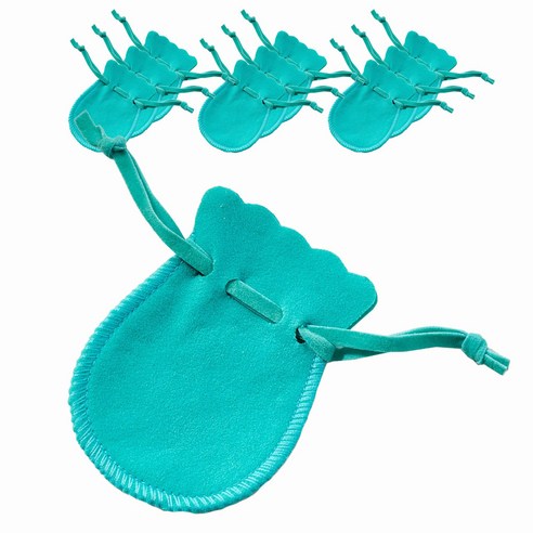 10pcs 스웨이드 미니주얼리파우치 반지주머니 7*9cm, 민트