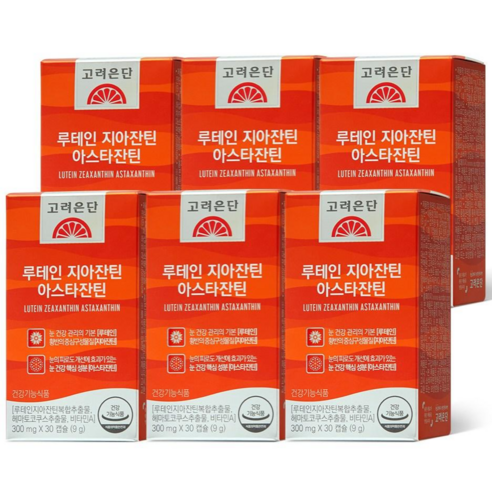   고려은단 루테인 지아잔틴 아스타잔틴 300mg, 30정, 6개