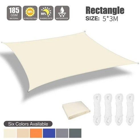 어닝천갈이 천막 고정식 어닝 테라스 차양막, 17) Triangle 5x5x5M