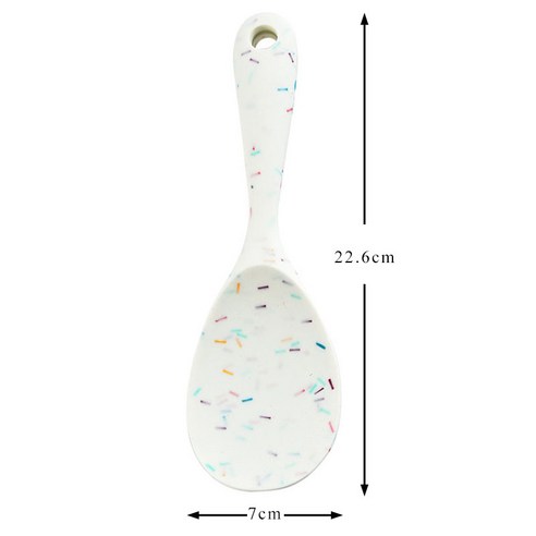 붙지 않는 실리콘 내열성 긴 손잡이 조리 도구 1 개 반투명 쌀 스푼 주방 악세사리, 하나, colorful dot