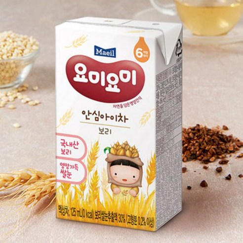 요미요미 매일유업 안심 아이차 125ml, 보리맛, 12개