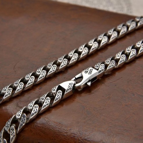 순은 S925 목걸이 줄 체인 남자 여자 공용 7mm 9mm 무늬 덩굴 심플 크롬하츠목걸이