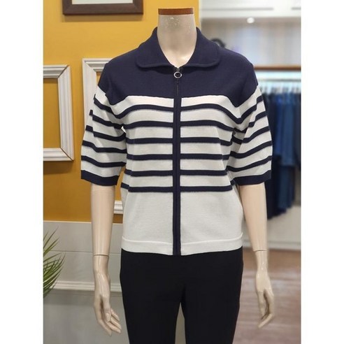 BCBG 세이브존01 o 스트라이프 카라 가디건 B4B3K106