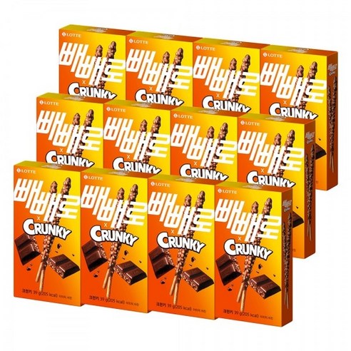 빼빼로 크런키 12p 세트, 39g, 12개