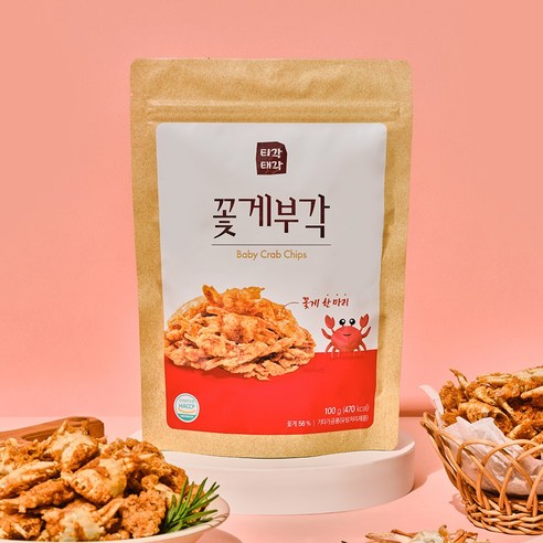 [티각태각] 속초 중앙시장 명물 꽃게 부각 40g x 5봉, 5개