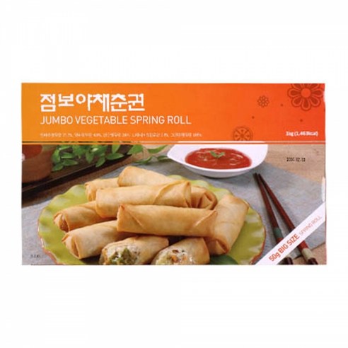 점보 야채 춘권 1kg+1kg (총 40개), 단품