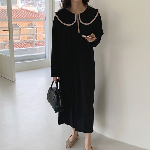 헤일리 지퍼 카라 롱원피스 빅사이즈 임부복