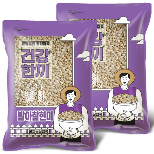 국산 발아현미 2kg (1kg+1kg) 찰현미 찰흑미, 발아현미 2kg(1kg+1kg), 1개