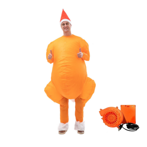 더루비샵 에어슈트 할로윈 코스프레의상 공룡풍선옷, 1개, L(키150-190) 산타치킨 에어슈트
