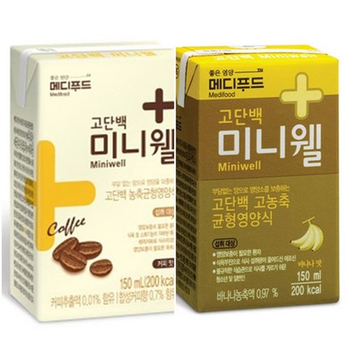 메디푸드 미니웰 커피맛 바나나맛 고단백 노인식사대용 환자영양식 환자식, 24개
